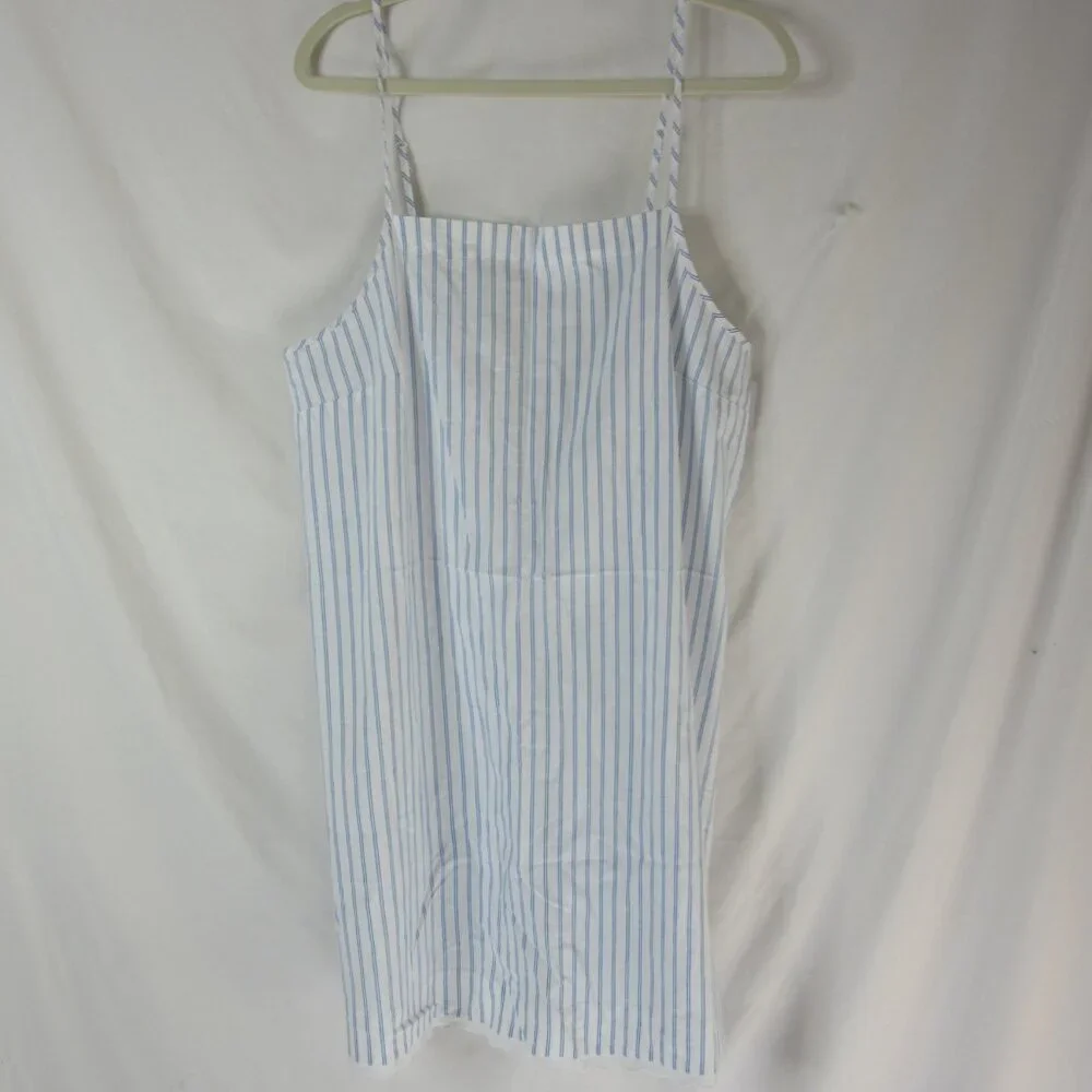 Auden Nightgown Sleep Dress Shortie Striped Cotton Blue White Size Small NWT - Picture 5 of 7
